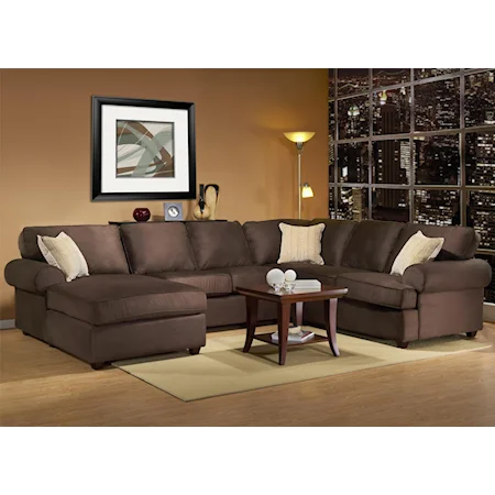 Casual Styled Sectional Sofa with Left Facing Chaise